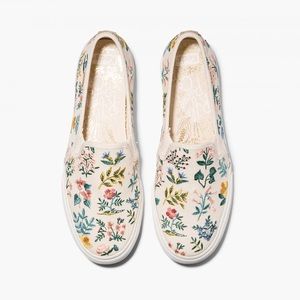 Keds Rifle Paper Co. Embroidered Slip On Sneaker Flats - Size 7.5 Women
